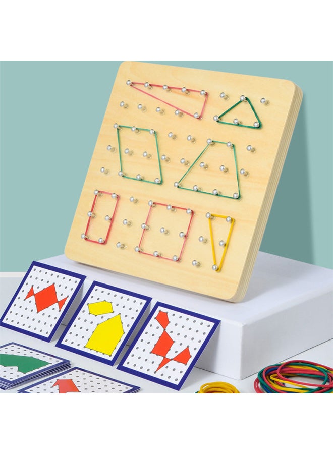 مونتيسوري التعليم المبكر روضة الأطفال الخشبية الصف الأول الرياضيات وسائل تعليمية هندسية لوحة الأظافر أدوات التعلم للأطفال ألعاب تعليمية بالجملة اللون: ترقية لوحة الأظافر الكبيرة (صندوق اللون فاخر) - Image 2