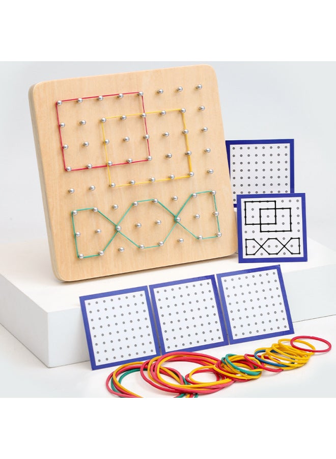 مونتيسوري التعليم المبكر روضة الأطفال الخشبية الصف الأول الرياضيات وسائل تعليمية هندسية لوحة الأظافر أدوات التعلم للأطفال ألعاب تعليمية بالجملة اللون: ترقية لوحة الأظافر الكبيرة (صندوق اللون فاخر) - Image 4