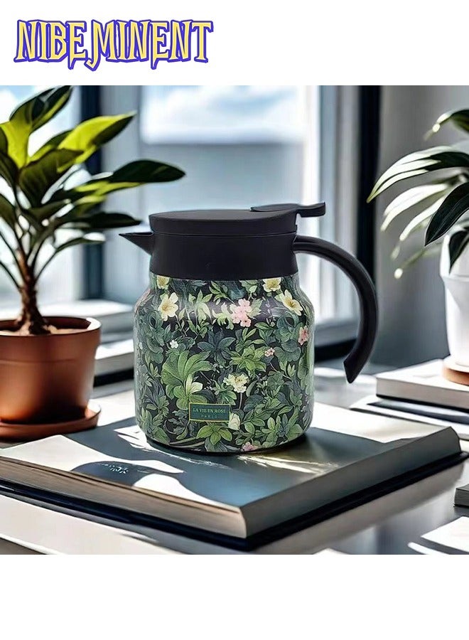 NIBEMINENT 800ML Stainless Steel Flower Theme Tea Infuser, High Capacity Tea Water Separation Pot for White Tea Steeping  - Image 1