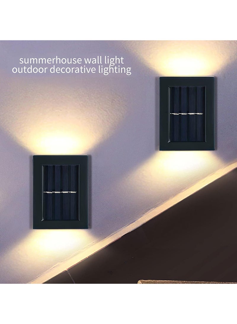 لمبات جدار تعمل بالطاقة الشمسية 4 قطع ، أسود، بلاستيك - Image 2