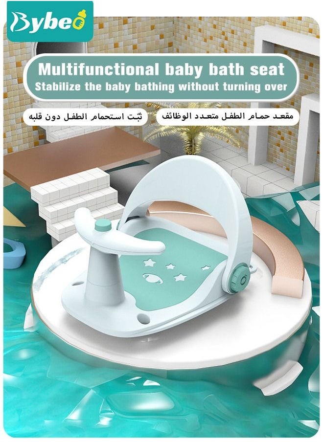 Bybeo Baby Bath Seat With Shower Gift Set, Infants Bathtub Seats, Sit up Shower's Chair for Babies 6 Months & Up, Non-Slip Soft Mat, Secure Suction Cups  - Image 2