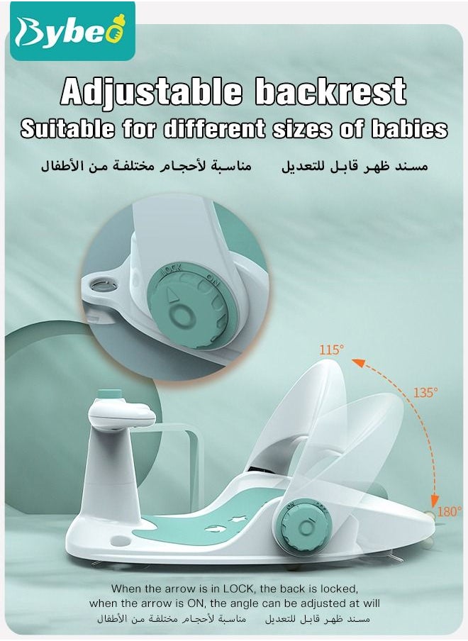 Bybeo Baby Bath Seat With Shower Gift Set, Infants Bathtub Seats, Sit up Shower's Chair for Babies 6 Months & Up, Non-Slip Soft Mat, Secure Suction Cups  - Image 4