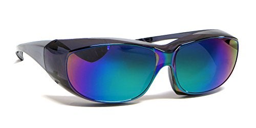 Calabria 6000 Fit Over Safety Glasses Fitover Prescription Eyewear Green Mirror Men Women Wrap Around Tint Anti Fog Scratch