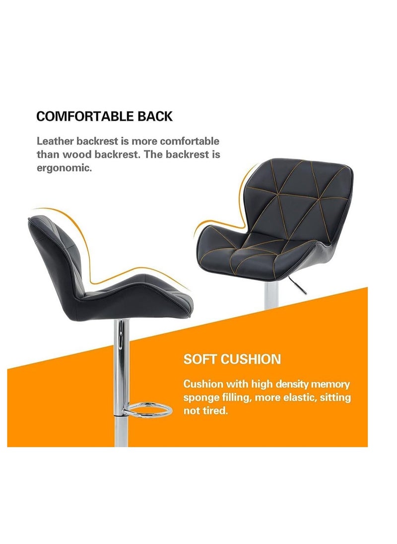 Generic - Bar Stool,Swivel Bar Chair with Back,PU Leather Adjustable Counter Height Bar Stools,Breakfast Barstools with Footrest for Home Kitchen Island - Image 1