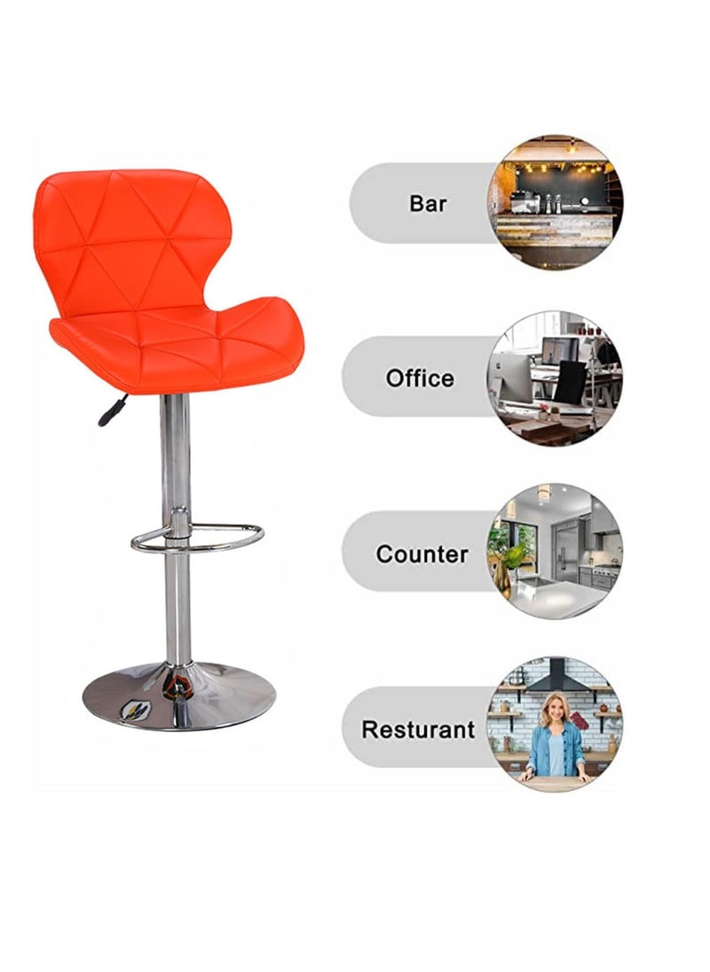 Generic - Bar Stool,Swivel Bar Chair with Back,PU Leather Adjustable Counter Height Bar Stools,Breakfast Barstools with Footrest for Home Kitchen Island - Image 1