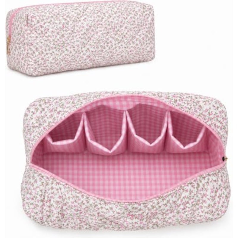 Travel bag for Dyson Airwrap Shark FlexStyle styling tools: durable nylon, rose pink, compact foldable design with padded compartments - Image 1