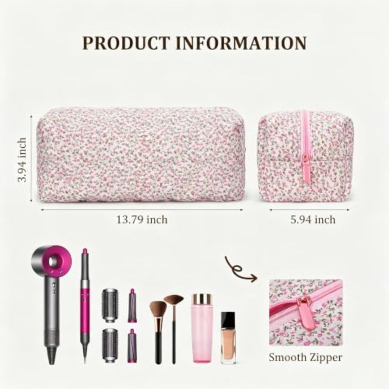 Travel bag for Dyson Airwrap Shark FlexStyle styling tools: durable nylon, rose pink, compact foldable design with padded compartments - Image 3