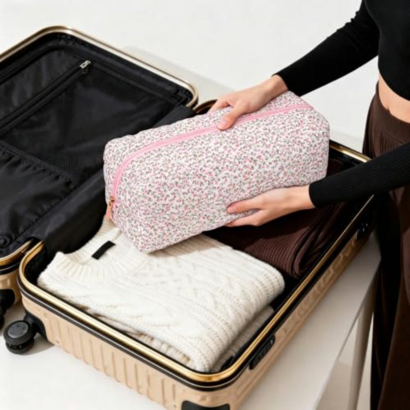Travel bag for Dyson Airwrap Shark FlexStyle styling tools: durable nylon, rose pink, compact foldable design with padded compartments - Image 5