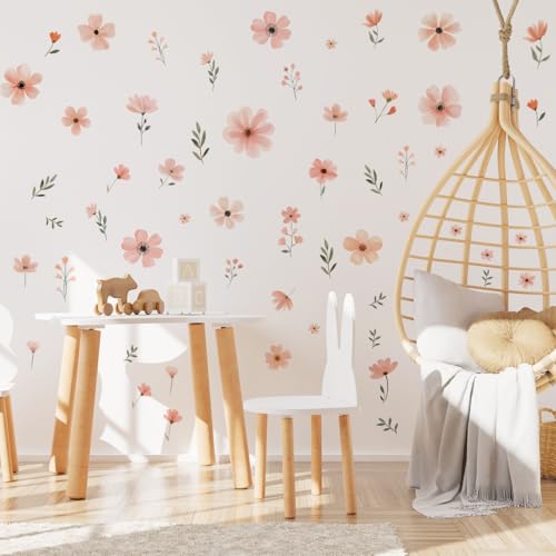 Ladinimo Flower Wall Decals，Boho Flower Wall Decals，Wildflower Sticker，Peel and Stick Floral Decor, Girls Bedroom Nursery Classroom Living Room, Spring Theme Decoration. - Image 1