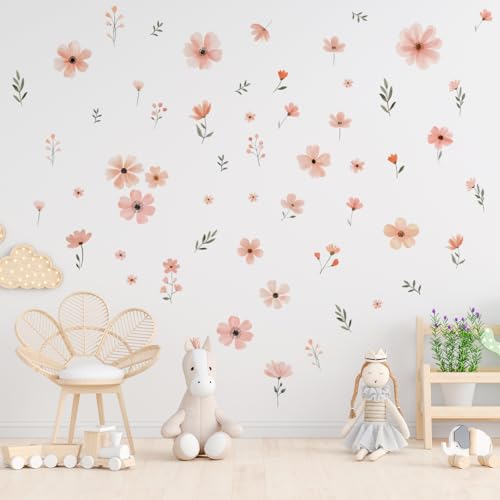 Ladinimo Flower Wall Decals，Boho Flower Wall Decals，Wildflower Sticker，Peel and Stick Floral Decor, Girls Bedroom Nursery Classroom Living Room, Spring Theme Decoration. - Image 3