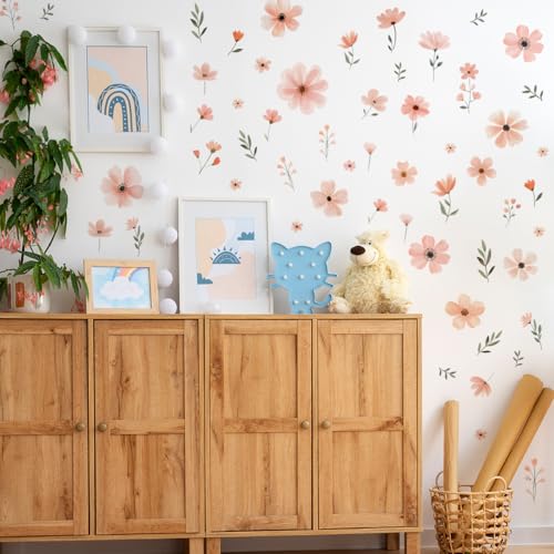 Ladinimo Flower Wall Decals，Boho Flower Wall Decals，Wildflower Sticker，Peel and Stick Floral Decor, Girls Bedroom Nursery Classroom Living Room, Spring Theme Decoration. - Image 4