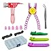 SIOYTOER Building Blocks Tool Kit Brick Separator Mini Blocks Tool Set MultiFunctional Hammer Pliers Tweezers Finger Protectors with Tin Box Pink - Image 3