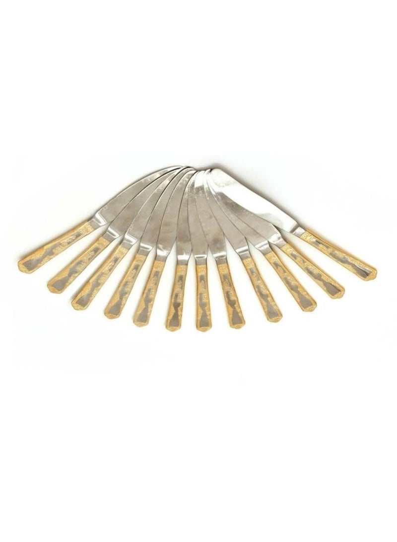 LTR 12-Pieces Samba 020200104 Gold-Plated Stainless Steel Table Knife Set  Food-Grade Stainless Steel Table Knife  Polished  Dishwasher Safe  Use For Home  Kitchen Or Restaurant - Image 3