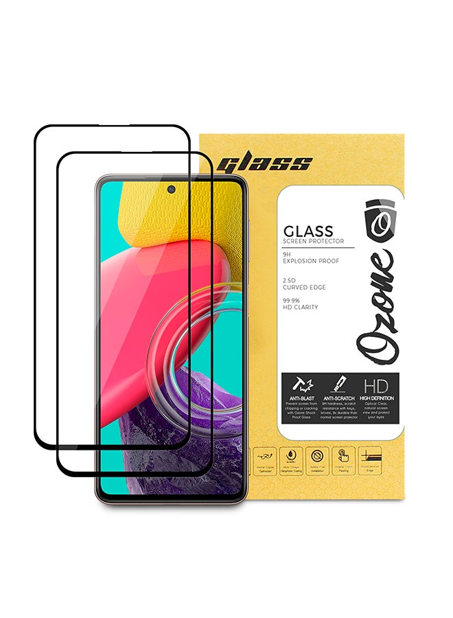 O Ozone Tempered Glass Screen Protector Compatible for Samsung Galaxy M53 5G 2 Per Pack Full Coverage 9H Hardness Shock Proof Anti-Scratch Screen Guard - Image 1