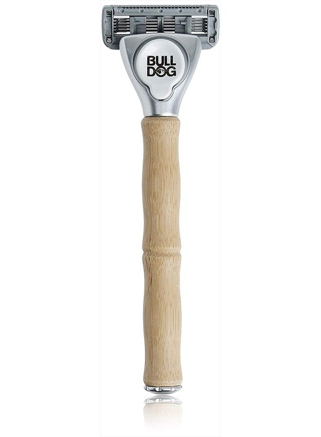 Bulldog Mens Skincare and Grooming Original Bamboo Razors for Men with a Natural Bamboo Razor Handle and 2 Razor Refills - Image 1