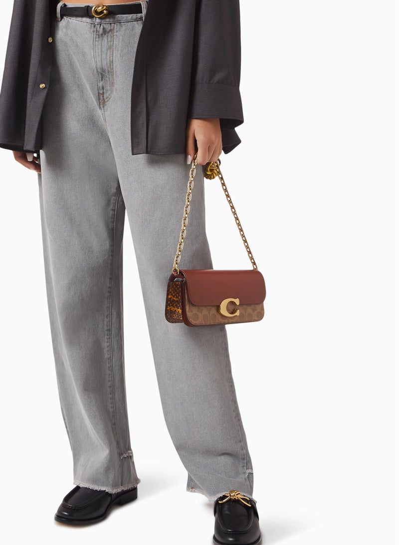coachoutlet Idol 23 Shoulder Bag in Leather & Snakeskin - Image 4