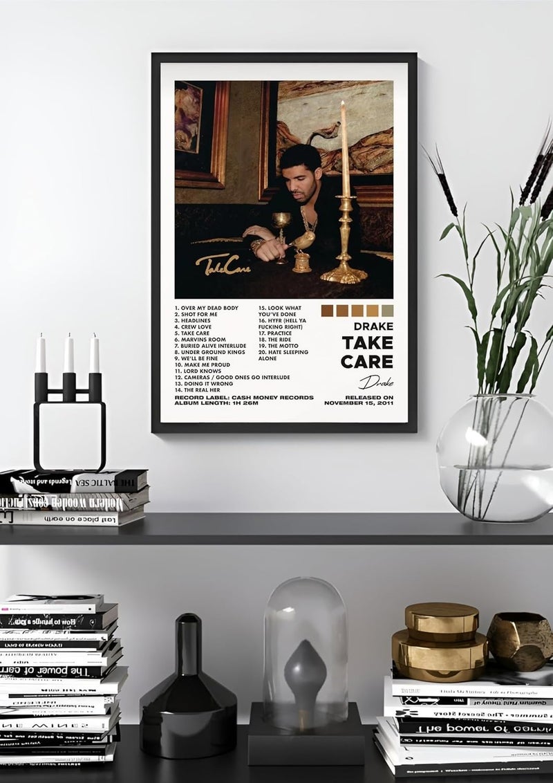 Vyopix Drake Take Care Album Cover Wall Decoration Art Framed Poster Matte Glossy Laminated Poster with 05 Inch Black Wooden Frame GLOSSY 8X12 Inches  - Image 2