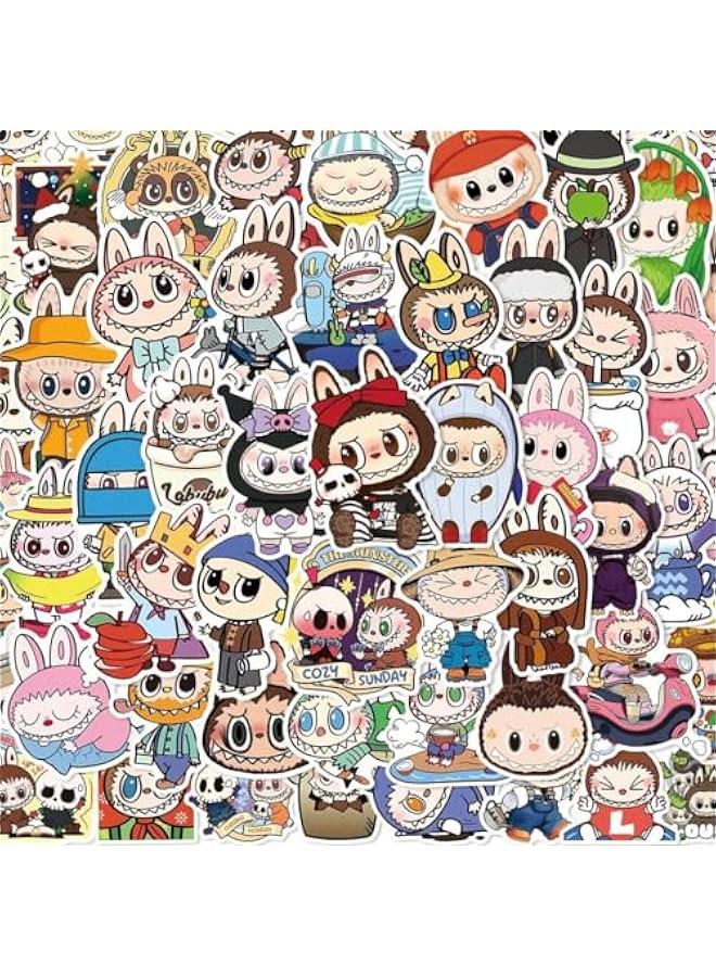 Arabest 120 pcs Cartoon Stickers for Labubu, Cool Stickers for Labubu Waterproof Vinyl Decal for Teen Water Bottler Sticker Adult Girl Laptop Skateboard Phone Guitar Travel Case Bike - Image 2