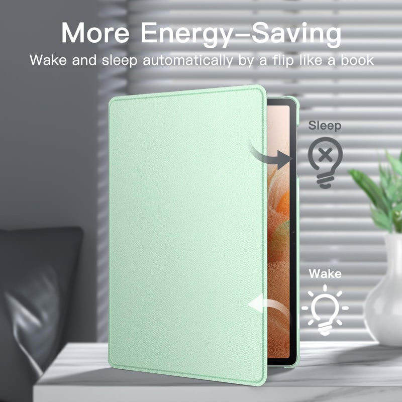 JETech Case for Samsung Galaxy Tab S8 Plus 2022 / S7 FE 2021 / S7 Plus 2020 12.4-Inch with S Pen Holder, Slim Folio Stand Protective Tablet Cover, Multi-Angle Viewing (Misty Green) - Image 5