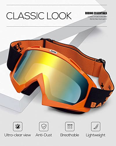 BATFOX Dirt Bike ATV Goggles Motorcycle Gear Riding Motocross Dirtbike 4-Wheeler MX DH Accessories Goggles Glasses for Men Women Youth UV400 Protection Dust-proof Anti-Slip Strap - Image 2