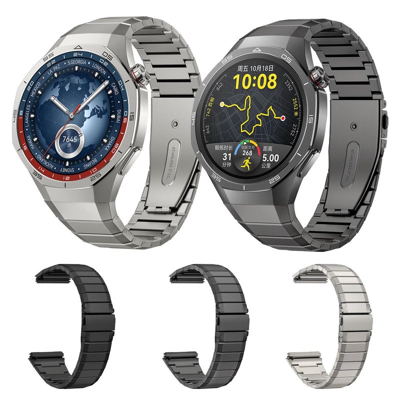 erorex For Huawei Watch Gt5 Pro 46Mm Bamboo Jump Buckle Titanium Alloy Watch Band(Black) - Image 4