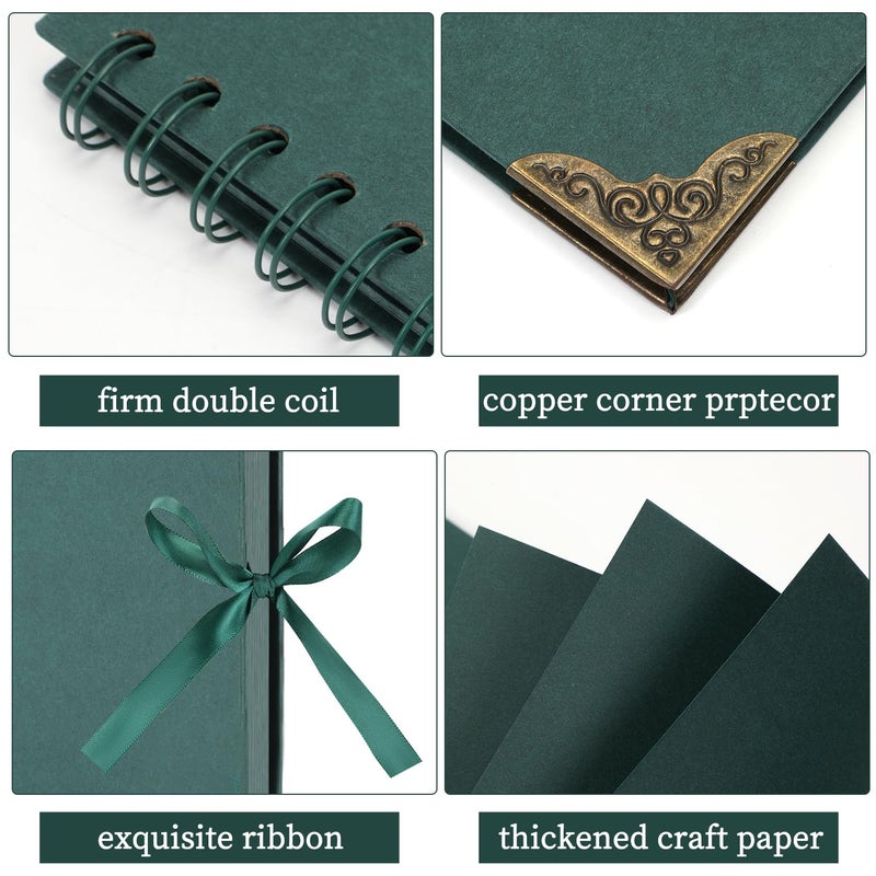 LOYAL BOOK Scrapbook (8 x 8 inch) Scrapbook Album 60 Pages Ideal for Your DIY Scrapbooking Albums Wedding and Anniversary Family Photo Album (green) - Image 3