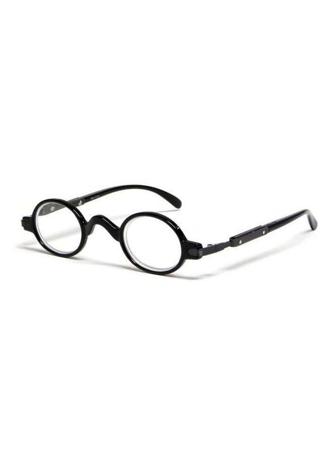 Calabria - R314/R501S Vintage Retro Metal Reading Glasses +2.00 Black For Men & Women Designer Professor Round One Power Readers - Image 1