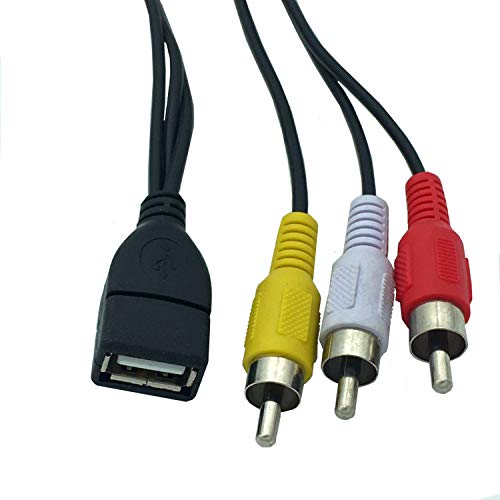 ANRANK UR20315AK 5FT/1.5M USB A Female to 3 RCA AV Audio Video Cable Cord Adapter for TV HDTV DVD - Image 2