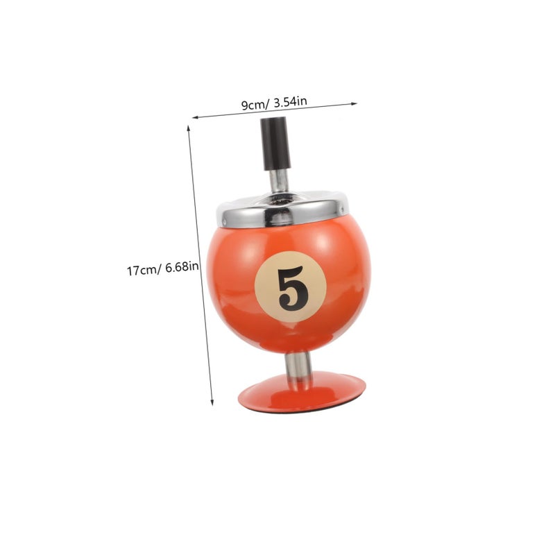 Metal Windproof Ashtray Billiards Shape With Stable Base Easy To Clean Portable - Image 3
