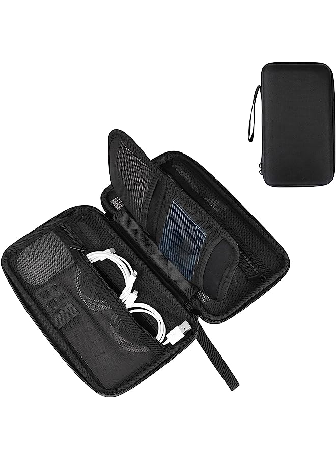 Procases حقيبة تنظيم تقنية السفر الصلبة للإلكترونيات وملحقاتها كابل الشاحن محرك الأقراص الصلبة الخارجي القابل للنقل كابلات USB بنك الطاقة بطاقات الذاكرة SD سماعات الأذن فلاش درايف -أسود - Image 1