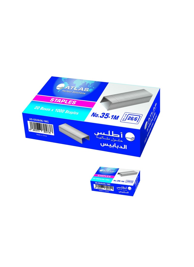 ATLAS - 20-Pack Stapler Wire No.26/6 - Image 1
