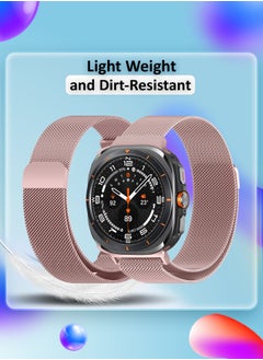 CATANES (for Samsung Galaxy Watch 7 Ultra) Milanese Loop, Metal Mesh Adjustable Strap, Magnetic Clasp Mesh Bands Stainless Steel Metal Connector Rose Gold  - Image 5