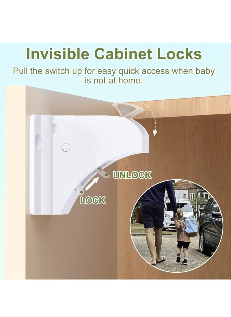Generic - 6 Pack Magnetic Child Safety Cupboard Locks with 2 Keys, Babyproof Your Cabinets and Drawers, No Drilling or Screws Needed, Includes 1 Child Safety Lock for Knobs - Image 1
