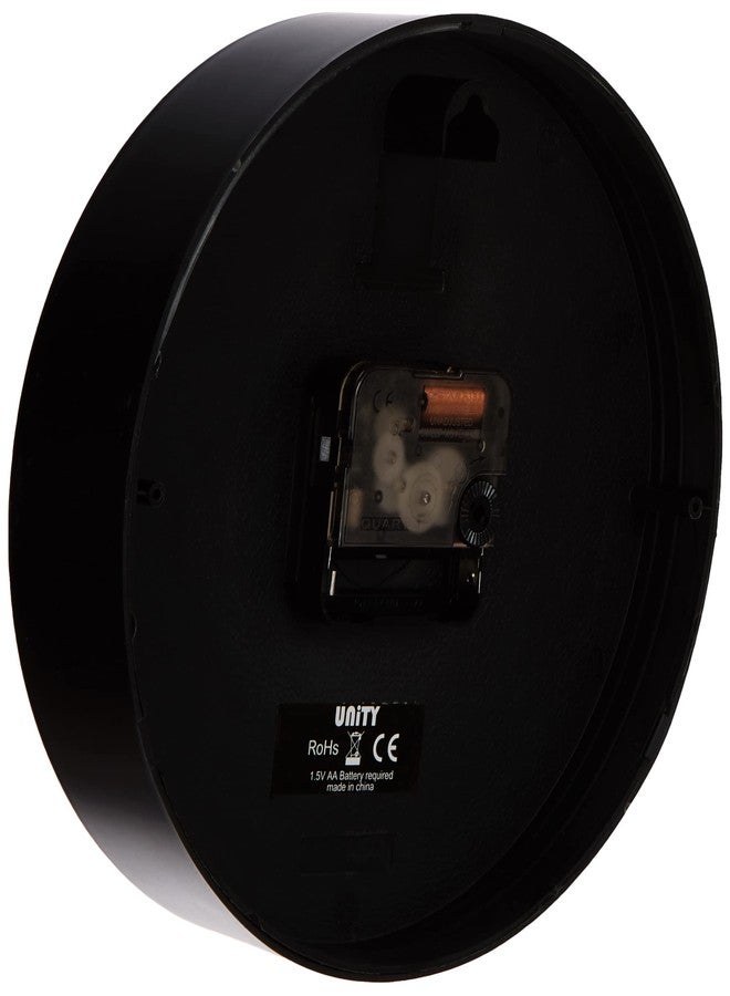 Unity Wall Clock, Radcliffe, Silent Sweep, Modern, Black, 20cm / 8-inch - Image 2