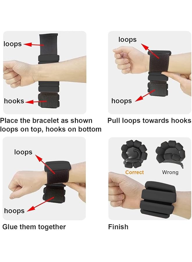 DMG TECH Wrist Weights 2 Pack Adjustable Wearable Wrist and Ankle Weights 450g Each Waterproof and Sweatproof Silicone Hand Weights for Run Yoga Dance Walk Sports - Image 5