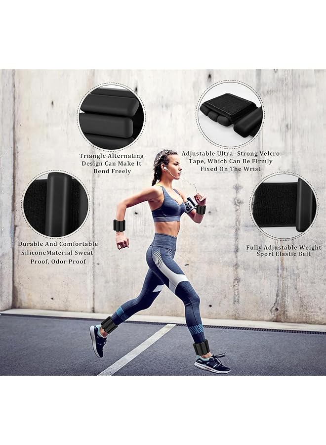 DMG TECH Wrist Weights 2 Pack Adjustable Wearable Wrist and Ankle Weights 450g Each Waterproof and Sweatproof Silicone Hand Weights for Run Yoga Dance Walk Sports - Image 4
