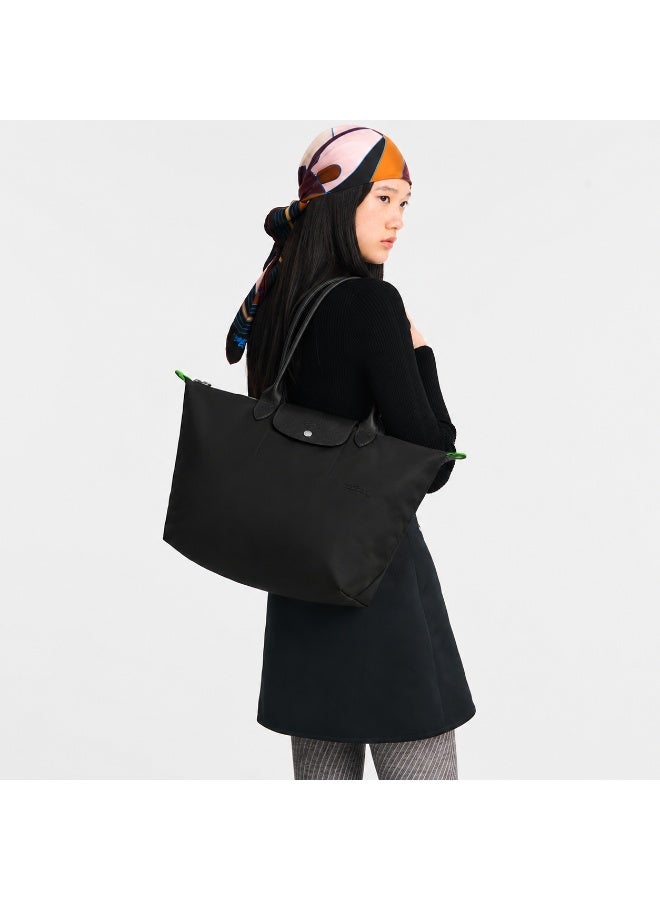 Longchamp Le Pliage 70th Anniversary Large Tote Bag, Recycled Nylon, Black - Image 2