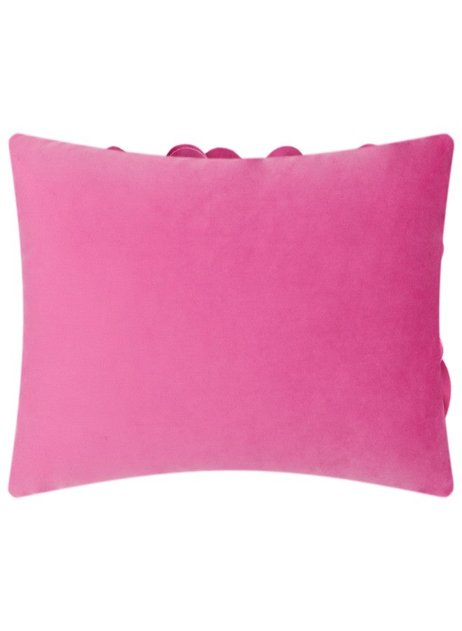 JWH 3D Flower Throw Pillow Cover Decorative Handmade Floral Pillow Case Soft Velvet Pillowcase Lumbar Cushion for Bed Living Room Chair Couch Decor Shams 12x20 Inch Hot Pink - Image 2