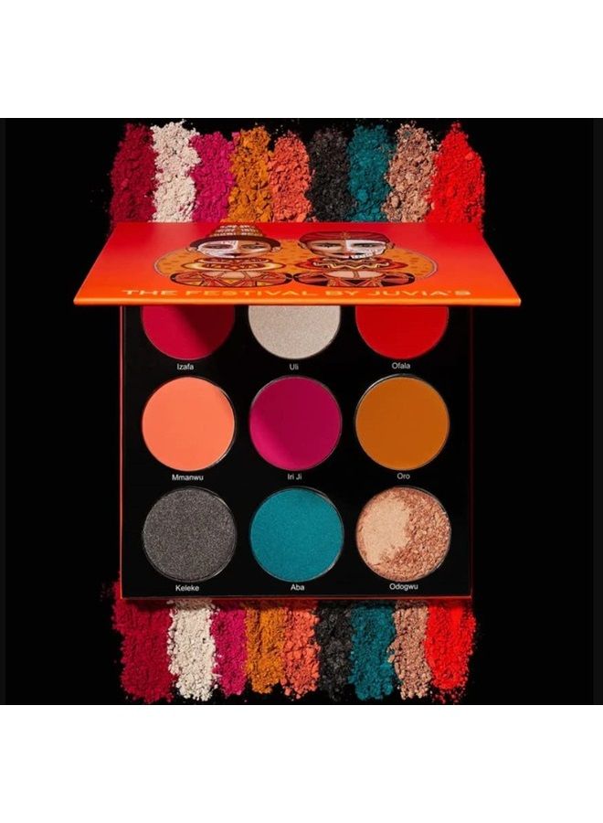 Juvia's Place لوحة ظلال العيون المرجانية الحمراء المحايدة - مكياج عيون احترافي، لوحة ظلال عيون ملونة، لوحة مكياج لتلوين العيون وتألقها، مستحضرات تجميل ظلال العيون المضغوطة، 9 درجات - Image 4