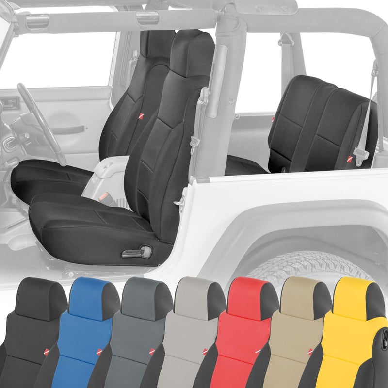 Diver Down Neoprene Seat Cover Set Fits Jeep TJ 19972006 Wrangler Front and Back Seat SetWaterproof Custom Fit Seat Covers Soft Padded Cushion Feel Thermal Resistant Black 20032006
