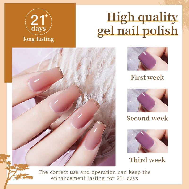JODSONE 60 PCS Gel Nail Polish Set with 5 Bottles of Base and Glossy Matte Top Coat Soak off Gel Nail Set Suitable for All Seasons Gifts - Image 5