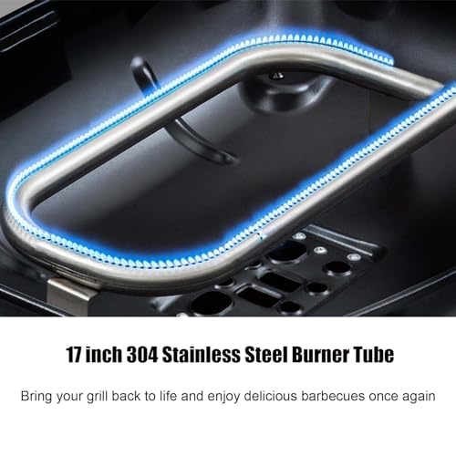CANDANA Burner for Weber Q100, Q120, Q1000, Q1200, Baby Q Gas Grill, 17inch 304 Stainless Steel Burner Tube 386001, 386002, 516002, 516001, 50060001, 51060001 Replacement Part 69957, 41657 60040 - Image 2