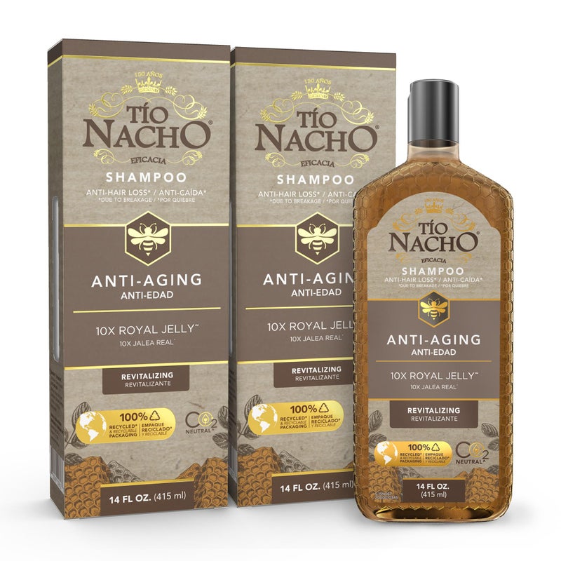 Tio Nacho Anti-Aging Shampoo with Royal Jelly, Shampoo for Aging Hair for Women and Men, Strengthening Formula to Help Defy Damage and Fortify Fragile Hair, 14 fl oz (Pack of 2) - Image 1