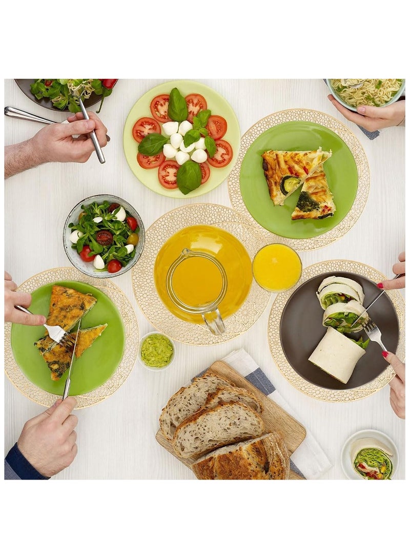 آنا طقم 4 قطع من حصائر الطعام المصنوعة من PVC بزخرفة مشغولة ومقاومة للحرارة والتسخين - Image 5