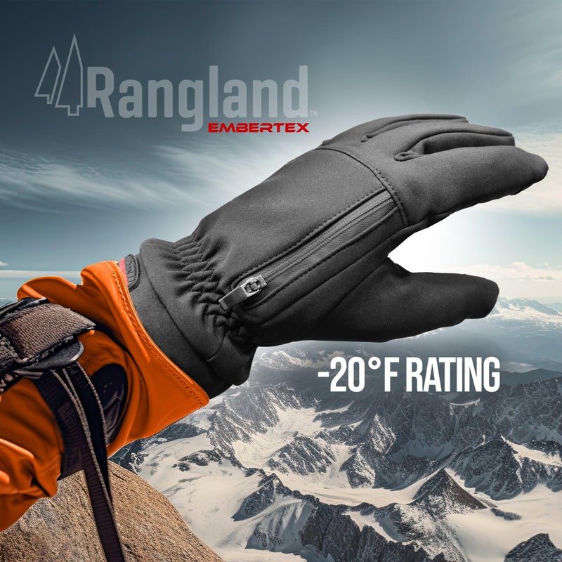 RANGLAND Waterproof Winter Gloves with Hand Warmer Pocket and Touchscreen Fingers (Includes 6 Air Activated Hand Warmers) Adult Size Medium - Image 4