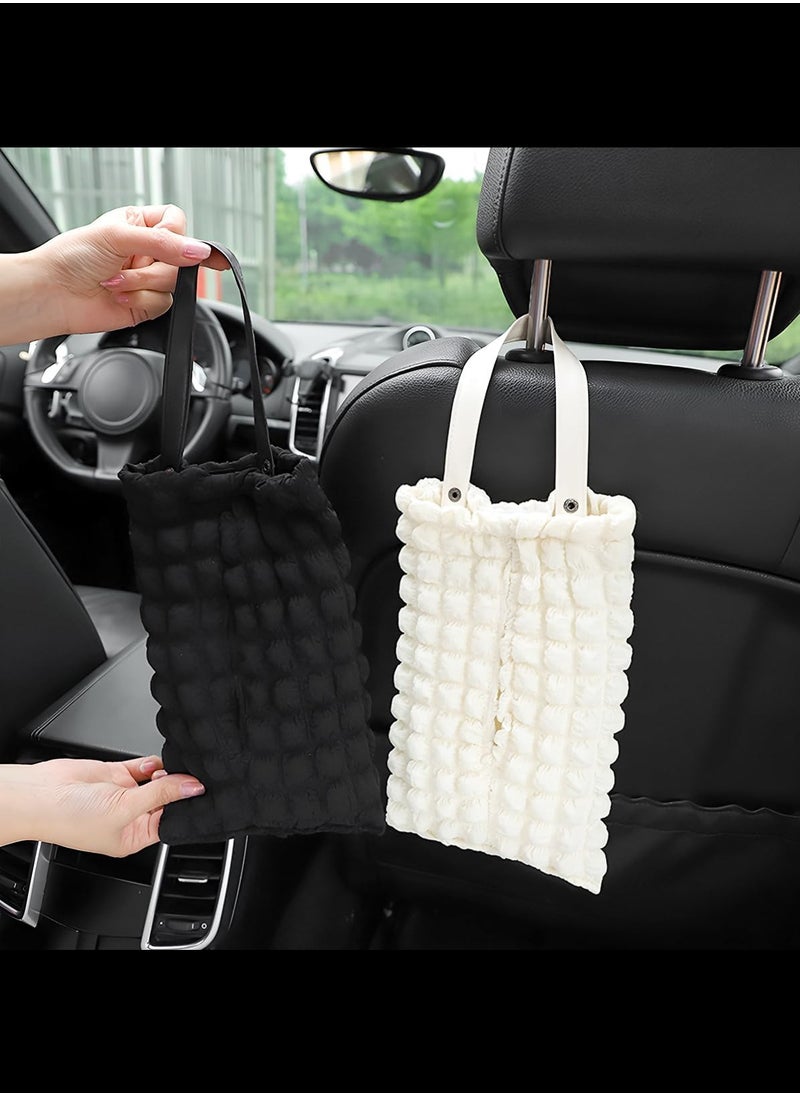Beauenty Car Tissue Holder, Hanging Auto Seat Back Headrest Napkin Bag Organizer, Car Interior Accessories, Multi-Use Tissue Dispenser for SUV Truck Van (Beige)  - Image 5