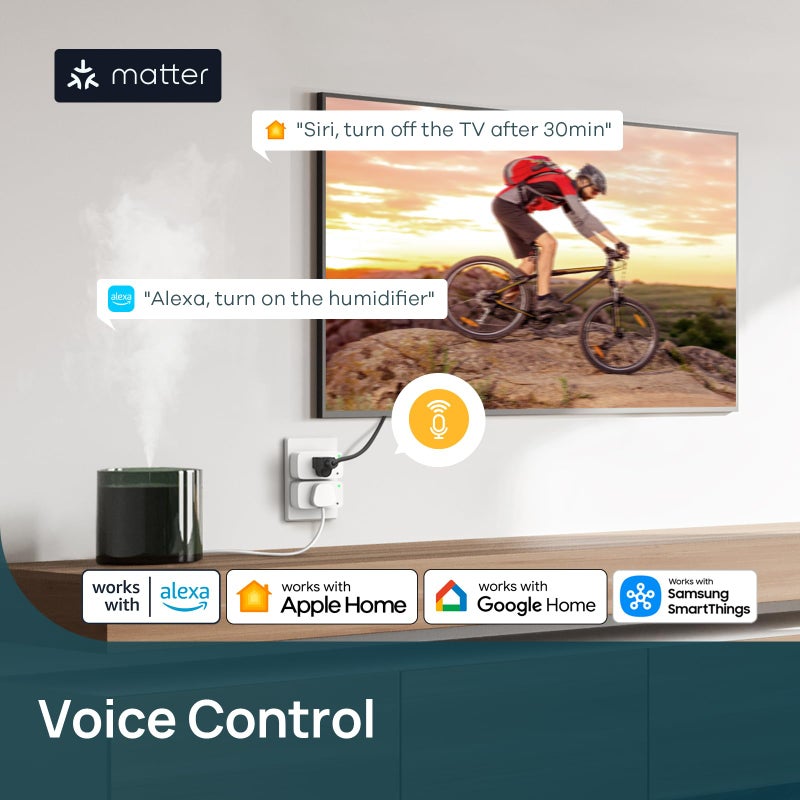 Linkind Matter Smart Plug with LED Night Light, Work with Alexa, Apple Home, Google, Smart Outlet 15A/1800W, Dusk to Dawn, Plug in Wall, Timer&Schedule, ETL&FCC Certified, 2.4GHz Wi-Fi Only, 4 Pack - Image 5