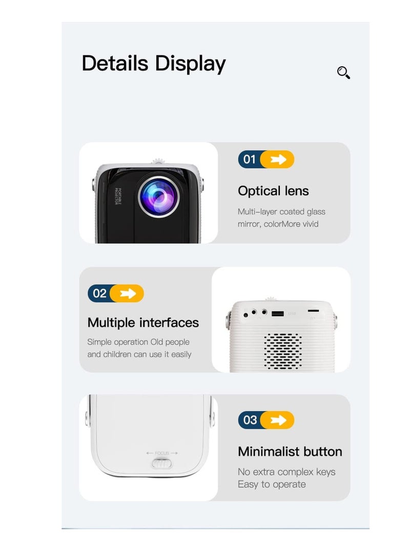 Umiio Portable Chip Intelligence 5G Projector Support WiFi, Bluetooth HD With Aspect Ratio For Home  - Image 5
