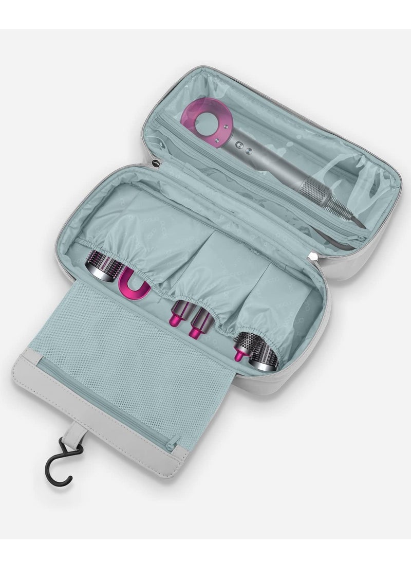 SYOSI Travel Case for Dyson Supersonic Hair Dryer or Airwrap Styler - Waterproof PU Material Compact Organizer with Mesh Pockets and PVC Zippered Pockets - Easy to Carry with Top Handle and Hanging Hook - Image 4