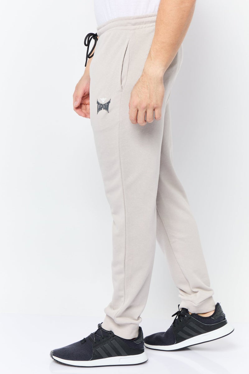 TapouT Men Regular Fit Drawstring Brand Logo Jogger Pants, Grey  - Image 3